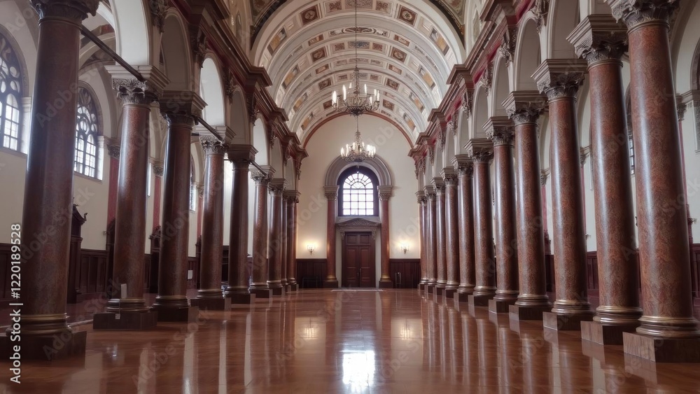 Fototapeta premium Grand Hall with Columns: Architectural Marvel