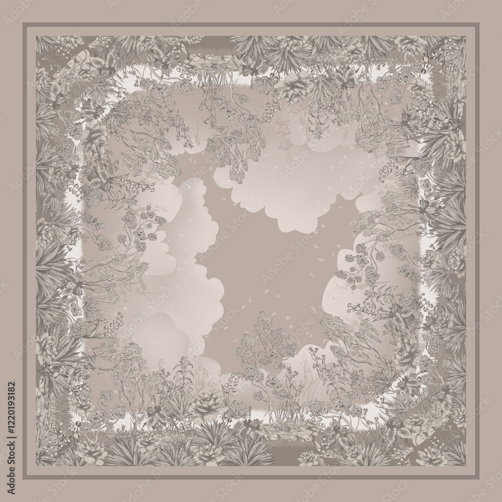 design hijab scarf digital print textile flowers frame design hijab scarf digital print textile flowers frame