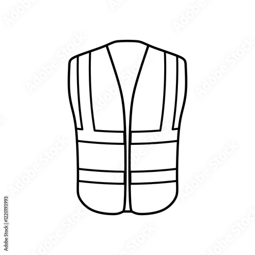 Safety vest jacket outline icon. Traffic and worker uniform wear. Editable graphic resources for many purposes.