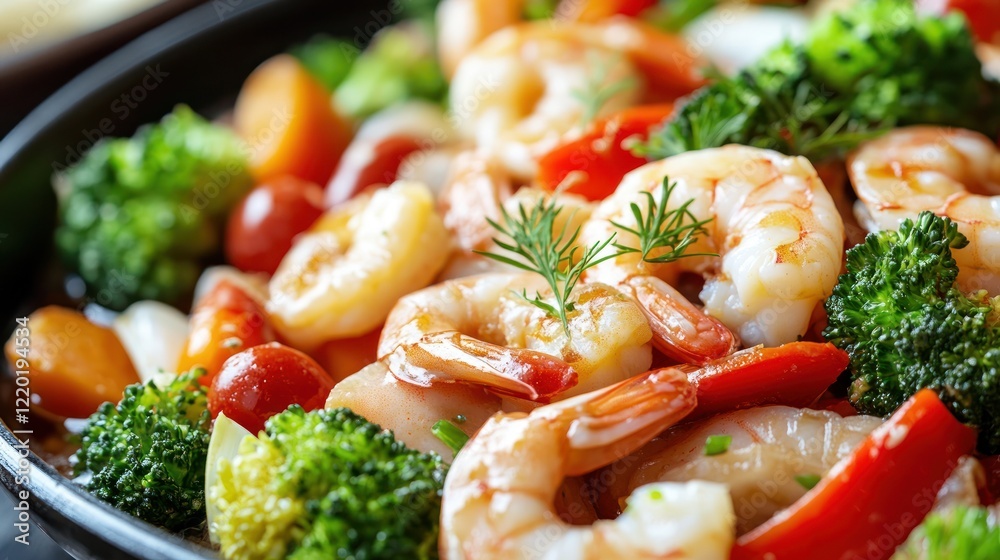Delicious Shrimp Stir-Fry with Colorful Vegetables Delicious Shrimp Stir-Fry with Colorful Vegetables