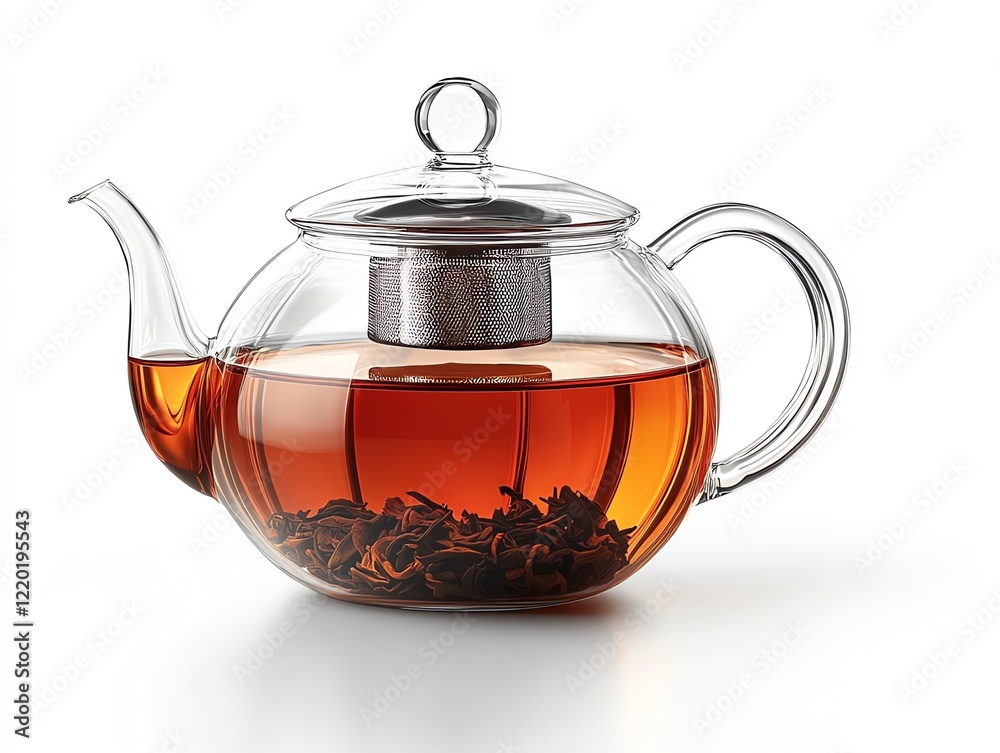 Glass Teapot: Brewing Amber Tea, Elegant Design Glass Teapot: Brewing Amber Tea, Elegant Design
