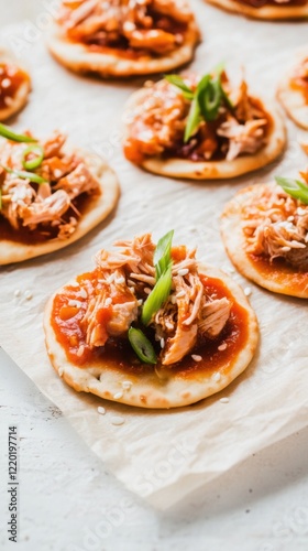 Wallpaper Mural Flavorful flatbreads topped with tuna and tomato sauce create a vibrant dish Torontodigital.ca