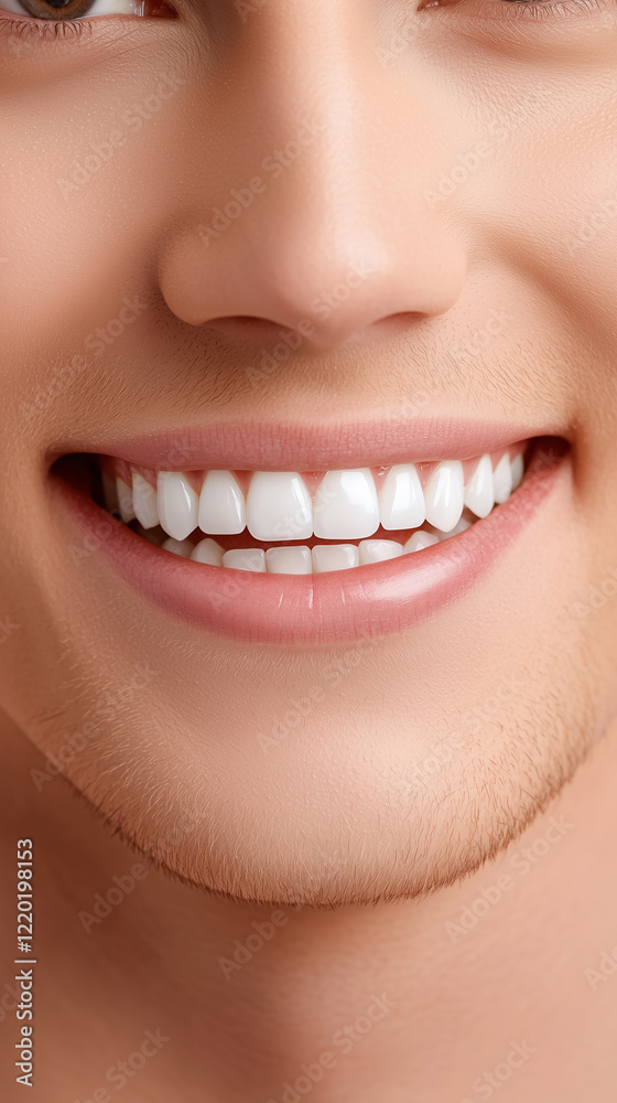Fototapeta premium Healthy White Smile Closeup 