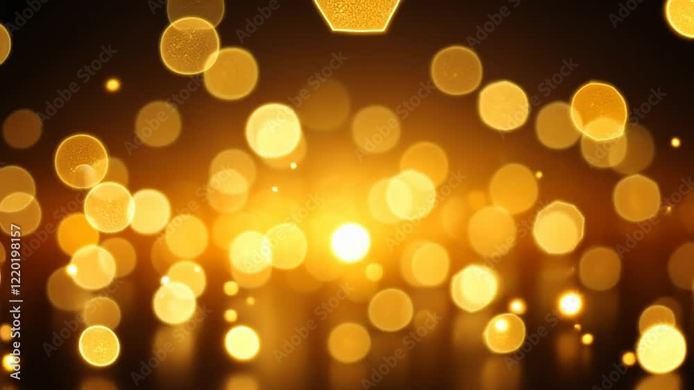 Golden Bokeh Lights Background Video Loop