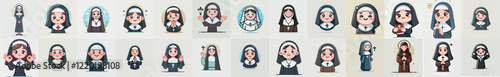 vector set of a nun character