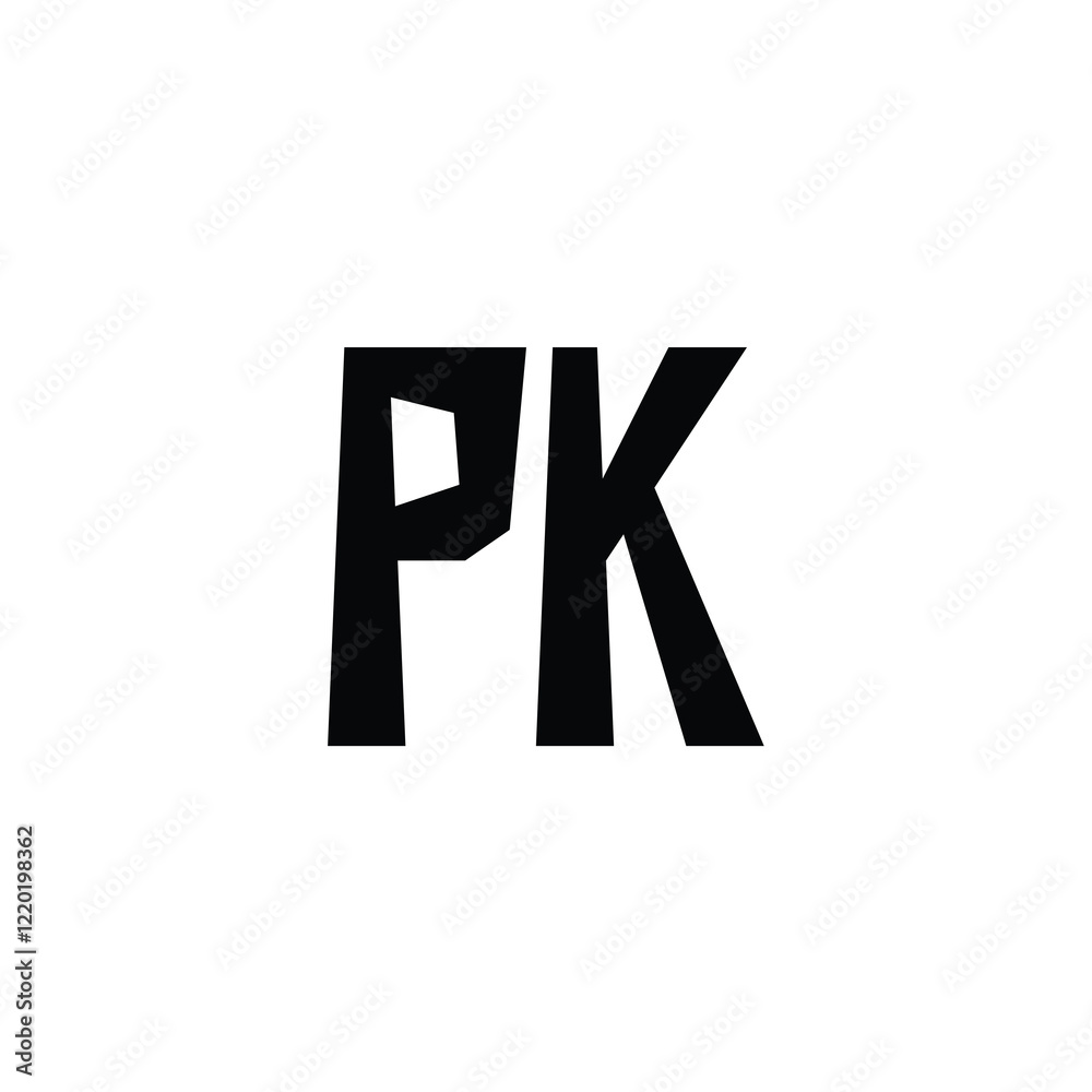 Fototapeta premium PK monogram logo design letter text name symbol monochrome logotype alphabet character simple logo