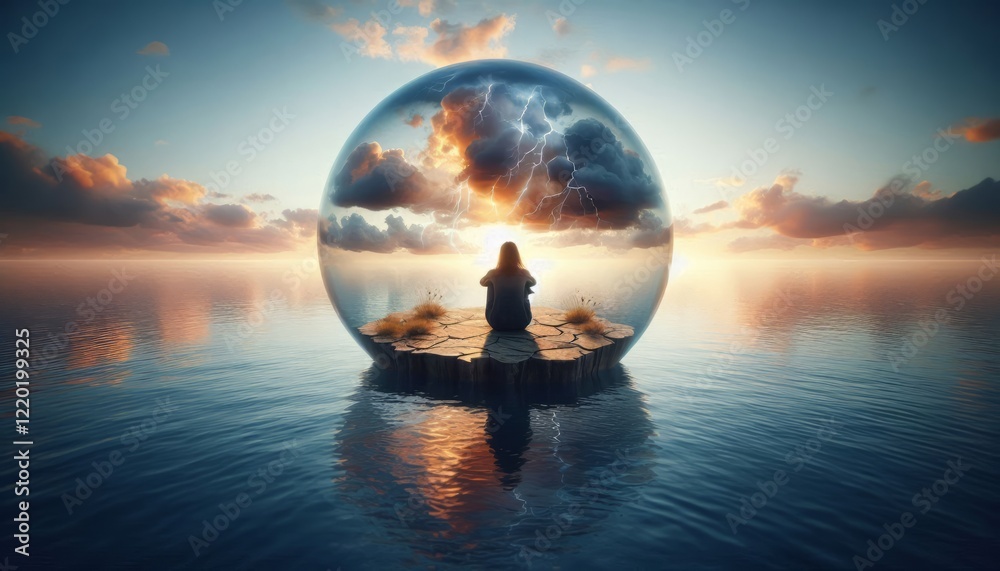 A Person Sitting in Contemplation, Highlighting Mental Health Awareness A Person Sitting in Contemplation, Highlighting Mental Health Awareness