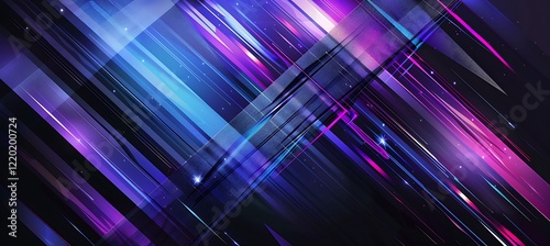 Stunning Geometric Abstract Background with Purple Crystalline Gradient Shapes  Ideal for Banner or Backdrop Use.