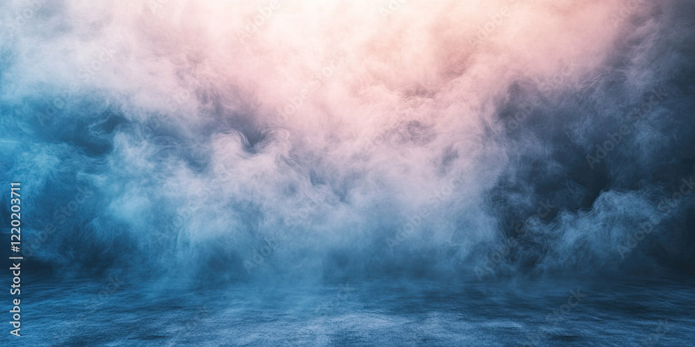 Fototapeta premium Graphic resource background, misty backdrop, ambient soft color wide backgrounds design hazy mist fog sparse empty