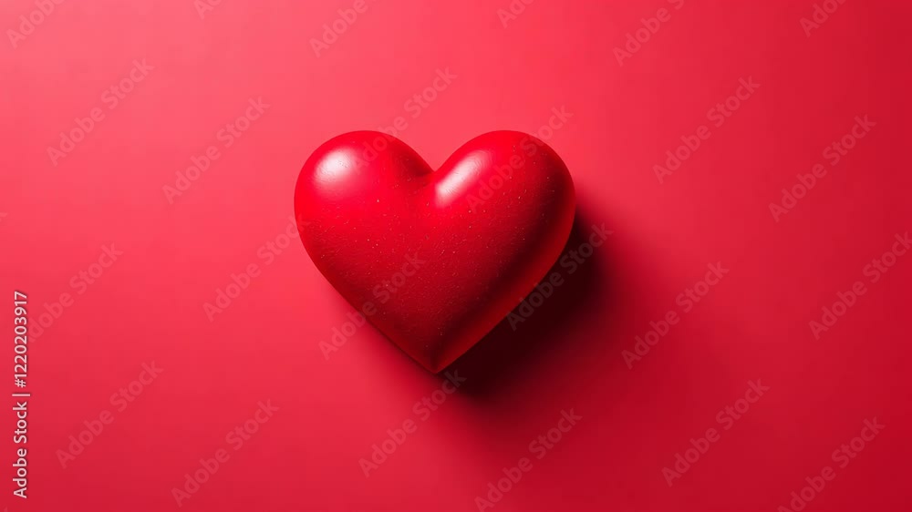 Red Heart on Red Background Romantic Valentines Day Image Red Heart on Red Background Romantic Valentines Day Image