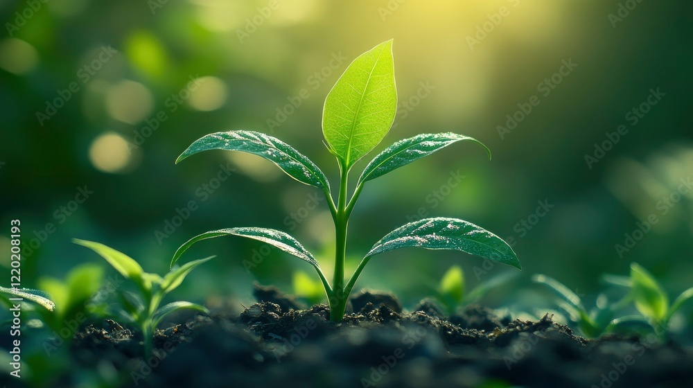 Obraz premium Young Sprout Growing in Soil