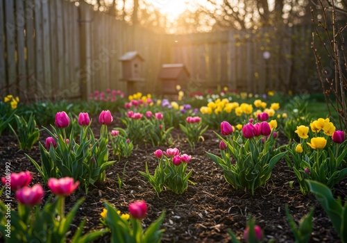 A garden with seeds sprouting and blooming into vibrant flowers, symbolizing the growth of untapped potential. photo