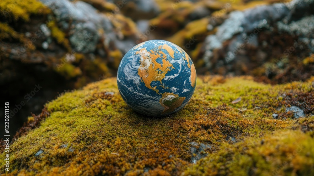 Miniature Earth Globe Resting Miniature Earth Globe Resting