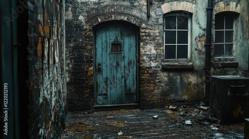 Weathered Brick Alleyway with