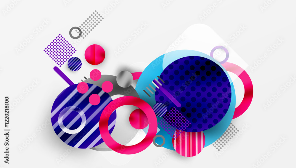 Fototapeta premium Abstract Geometric Background with Overlapping Transparent Shapes