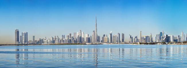 Crédence de cuisine Burj Khalifa Panorama de Dubaï depuis Creek Harbour  © Peter