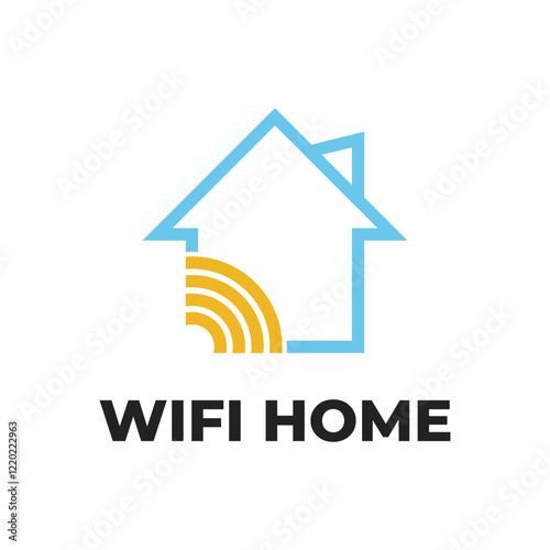 wifi home smart logo design concept idea