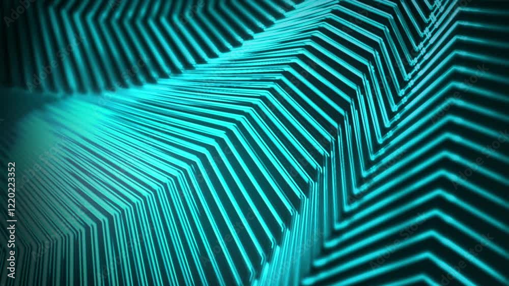 Abstract Blue and Green Geometric Lines Animation