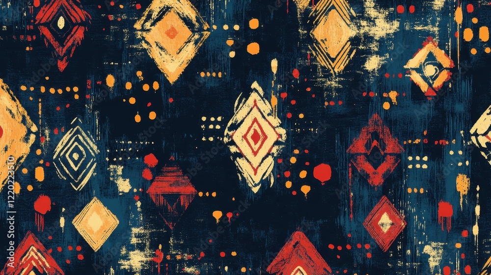 Abstract Geometric Pattern Dark Background Red Yellow Design Abstract Geometric Pattern Dark Background Red Yellow Design