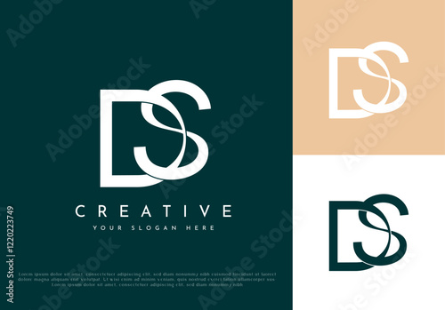 Minimalist letter DS SD monogram logo design for personal brand photo