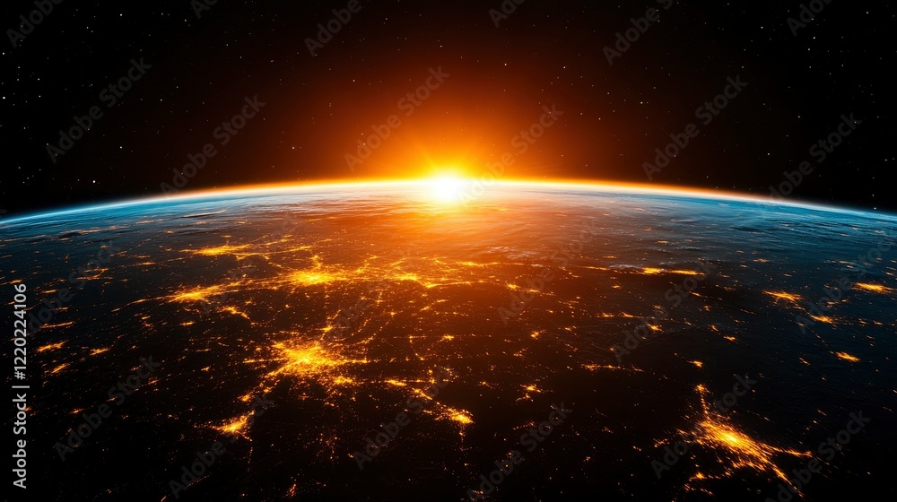 Obraz premium Earthrise Sunrise Over a