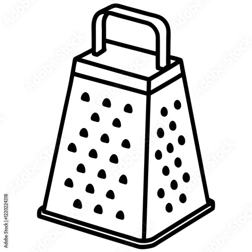 Contemporary Grater Line Art Illustration