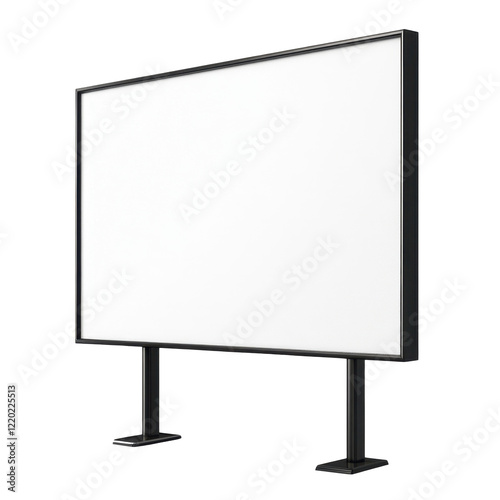 Isolated blank billboard on white background. Suitable for advertising or promotion.