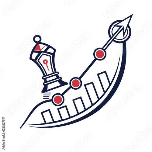 generate a logo of a line graph with dots that remains