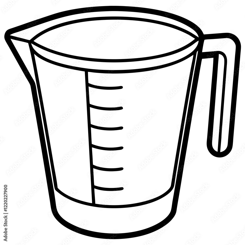 Contemporary Measuring Cup Line Art Graphic Contemporary Measuring Cup Line Art Graphic
