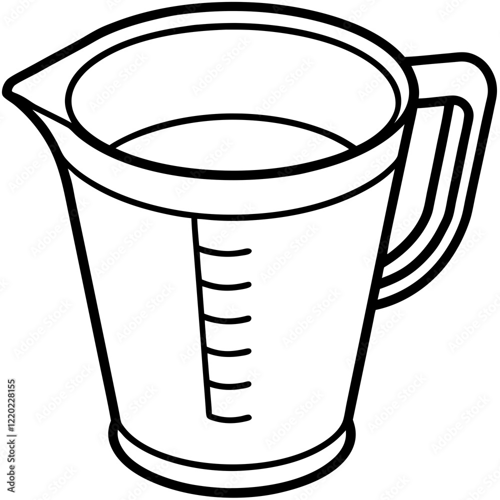 Contemporary Measuring Cup Line Art Graphic Contemporary Measuring Cup Line Art Graphic