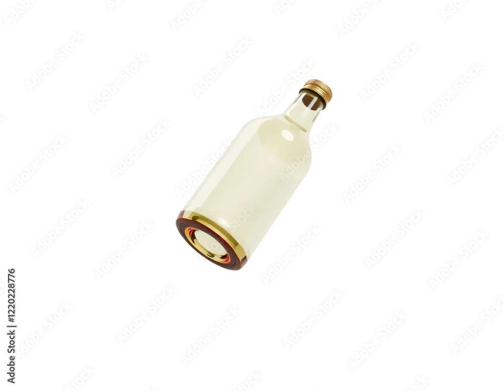 Photo of the front of a bottle floating in a 3D mockup, featuring intricate details such as a polished bottle cap with a transparent background Photo of the front of a bottle floating in a 3D mockup, featuring intricate details such as a polished bottle cap with a transparent background