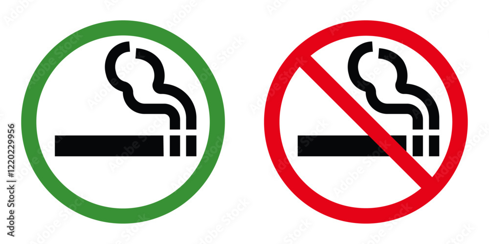 No smoking sign and smoking area sign vector design No smoking sign and smoking area sign vector design