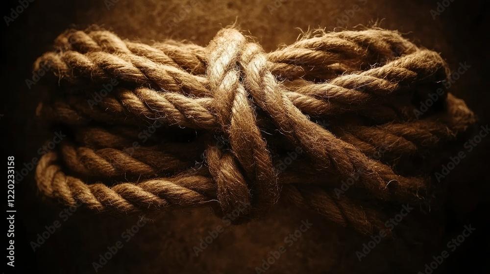 Intricate Knot of Hemp Rope - Intricate Knot of Hemp Rope -