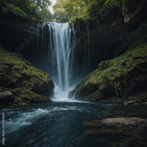 Write about a dream where you are standing beneath a waterfall, feeling at peace.
