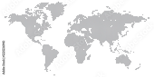 Polygon dotted world map design. Globe world map in polygon dot style featuring infographic map. Stylish polygon dotted world map view. Globe world map in polygon dot style. Vector infographic world