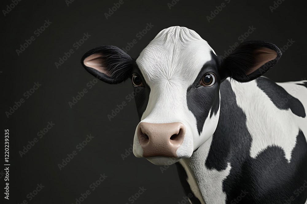 cow on black background, islamic, ramadan Kareem, eid mubarak, eid al adha, eid al fitr, 3d rendering, generative ai cow on black background, islamic, ramadan Kareem, eid mubarak, eid al adha, eid al fitr, 3d rendering, generative ai