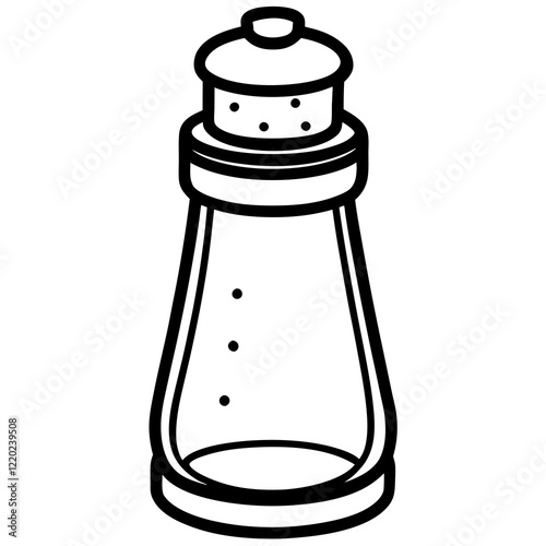 Elegant Salt Shaker Outline Art