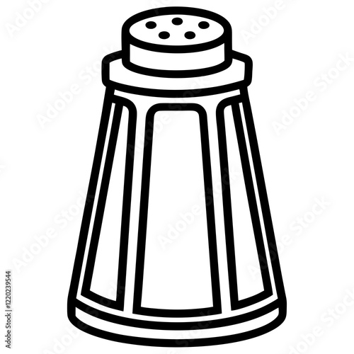 Elegant Salt Shaker Outline Art