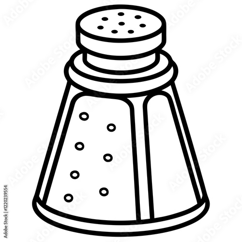 Elegant Salt Shaker Outline Art