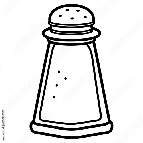 Elegant Salt Shaker Outline Art