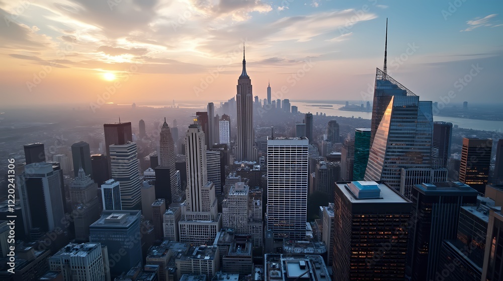 Obraz premium New York Architecture, birds-eye view