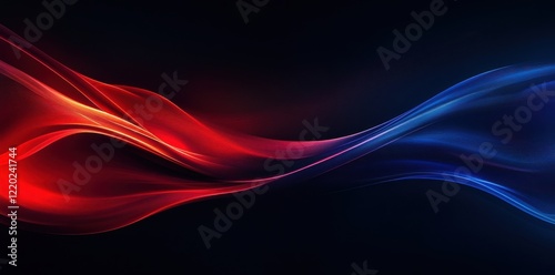 Abstract red and black background with dynamic light streaks, ideal for tech and digital designs.