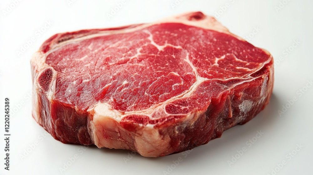 A piece of meat is on a white background A piece of meat is on a white background