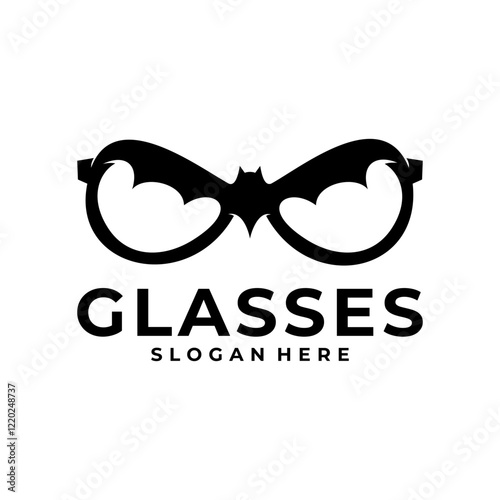 Optic glasses with Bat logo design vector