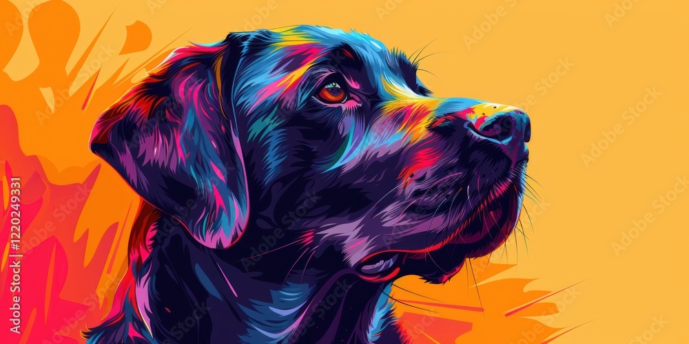 Obraz premium Colorful Portrait of a Black Labrador