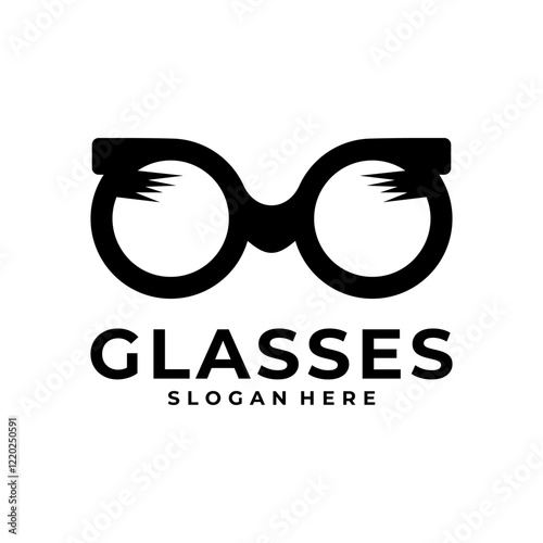 Simple Circle Optic glasses logo design vector