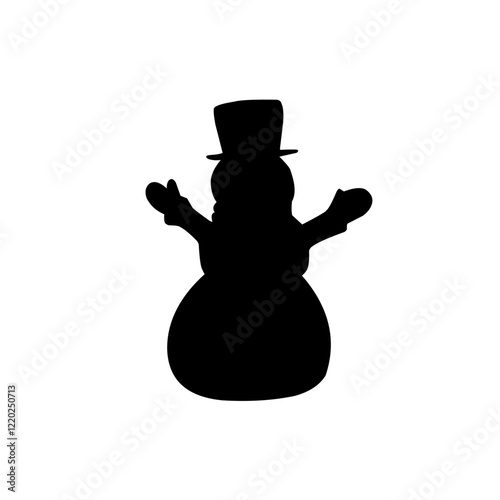 silhouette snowman icon vector
