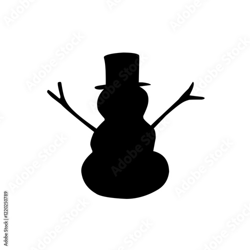 silhouette snowman icon vector