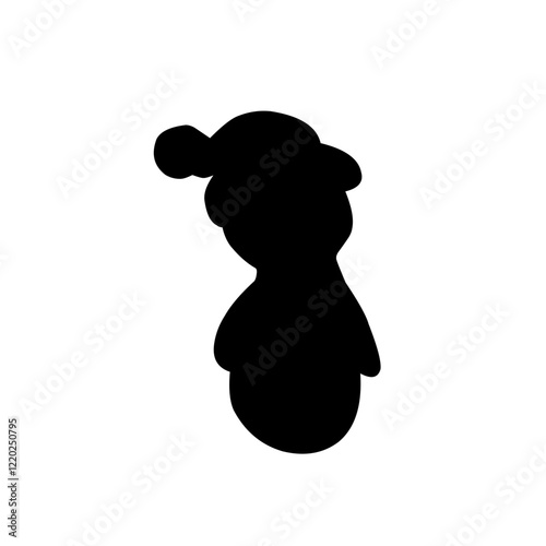silhouette snowman icon vector