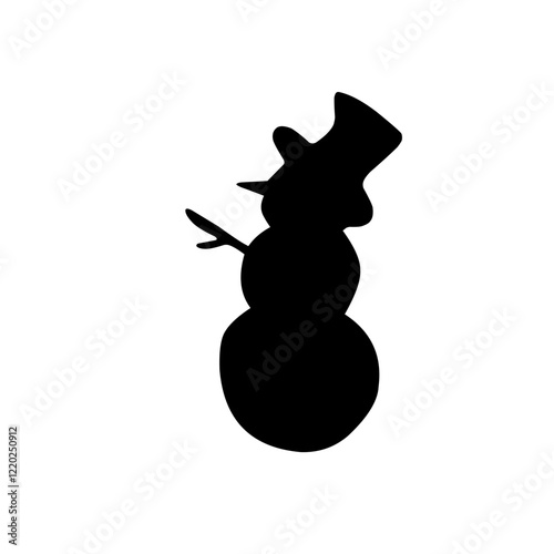 silhouette snowman icon vector